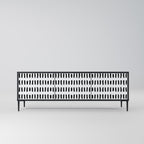 NIGHTY MELODIES 3-Door TV Stand in Black Finish