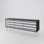 NIGHTY MELODIES 3-Door TV Stand in Black Finish