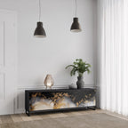 MARBLE OF TOMMORROW Móvel de TV com 3 Portas em Acabamento Preto