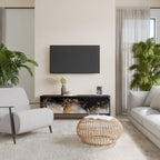 MARBLE OF TOMMORROW Móvel de TV com 3 Portas em Acabamento Preto