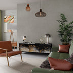 MARBLE OF TOMMORROW Móvel de TV com 3 Portas em Acabamento Preto