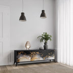 MARBLE OF TOMMORROW Móvel de TV com 3 Portas em Acabamento Preto