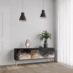 MARBLE OF TOMMORROW Móvel de TV com 3 Portas em Acabamento Preto