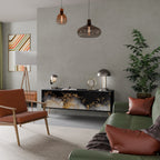 MARBLE OF TOMMORROW Móvel de TV com 3 Portas em Acabamento Preto