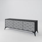 GLOOMY HOST Móvel de TV com 3 Portas em Acabamento Preto