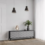 GLOOMY HOST Móvel de TV com 3 Portas em Acabamento Preto