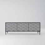 GLOOMY HOST Móvel de TV com 3 Portas em Acabamento Preto