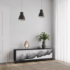 MONOCHROME MIRAGE 3-Door TV Stand in Black Finish