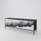 MONOCHROME MIRAGE 3-Door TV Stand in Black Finish