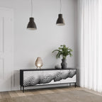 MONOCHROME MIRAGE 3-Door TV Stand in Black Finish