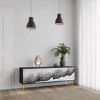 MONOCHROME MIRAGE 3-Door TV Stand in Black Finish