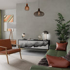 MONOCHROME MIRAGE 3-Door TV Stand in Black Finish