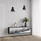 MONOCHROME MIRAGE 3-Door TV Stand in Black Finish