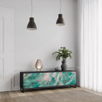 ABSTRACT ALCHEMY Móvel de TV com 3 Portas em Acabamento Preto