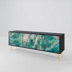 ABSTRACT ALCHEMY Móvel de TV com 3 Portas em Acabamento Preto