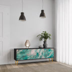 ABSTRACT ALCHEMY Móvel de TV com 3 Portas em Acabamento Preto