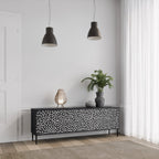 BLINDING LIGHTS Móvel de TV com 3 Portas em Acabamento Preto