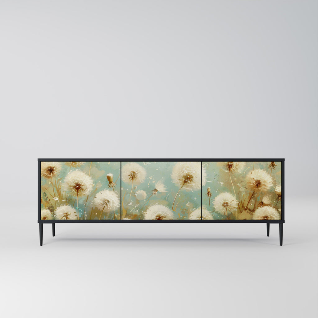 DREAMY MEADOW Móvel de TV com 3 Portas em Acabamento Preto