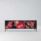 NEVERENDING BLOOM Móvel de TV com 3 Portas em Acabamento Preto