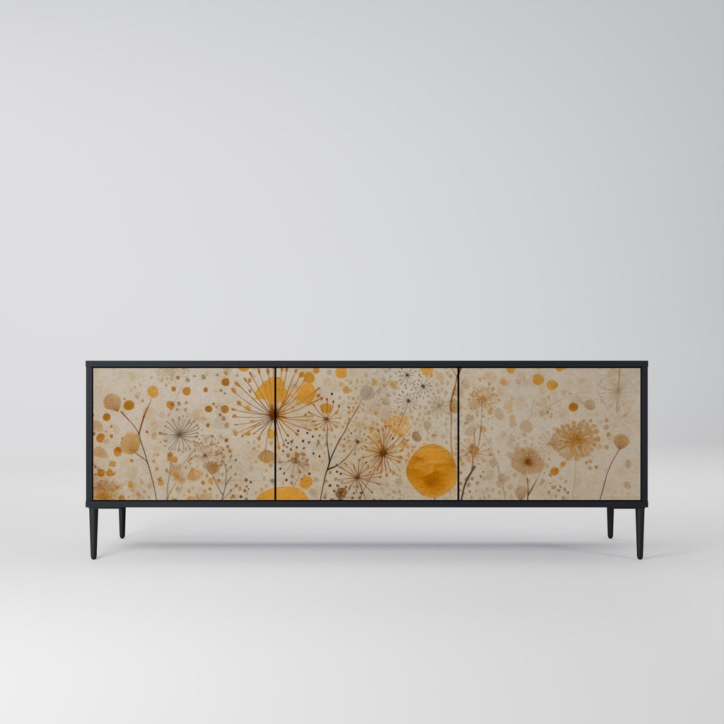 MORNING GLADE Móvel de TV com 3 Portas em Acabamento Preto