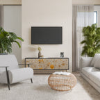 MORNING GLADE Móvel de TV com 3 Portas em Acabamento Preto