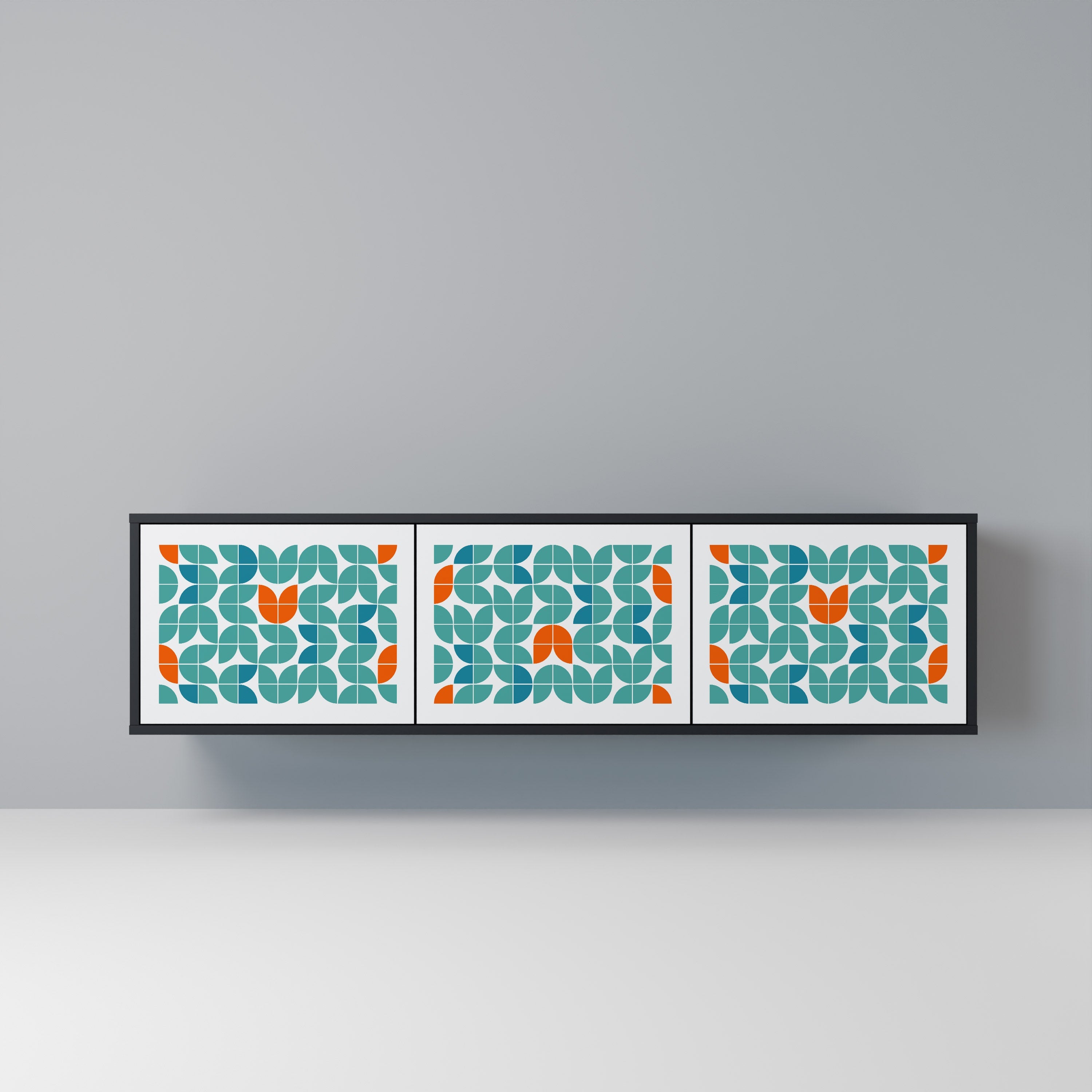 BE THE CHANGE Móvel de TV com 3 Portas em Acabamento Preto