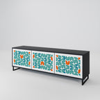 BE THE CHANGE Móvel de TV com 3 Portas em Acabamento Preto