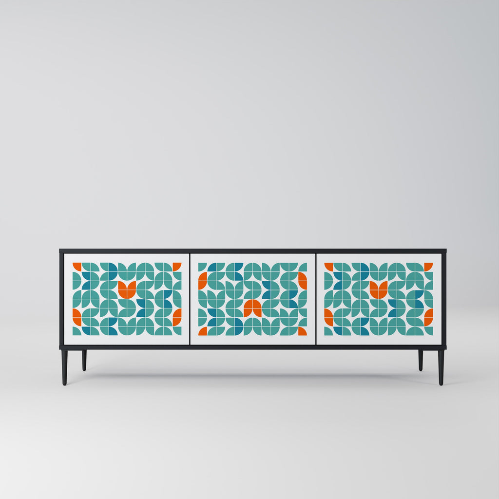 BE THE CHANGE Móvel de TV com 3 Portas em Acabamento Preto