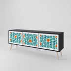 BE THE CHANGE Móvel de TV com 3 Portas em Acabamento Preto