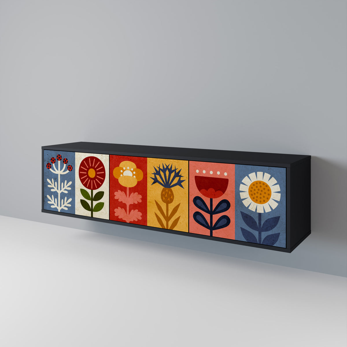 SCANDIC FLOWERET 3-Door TV Cabinet