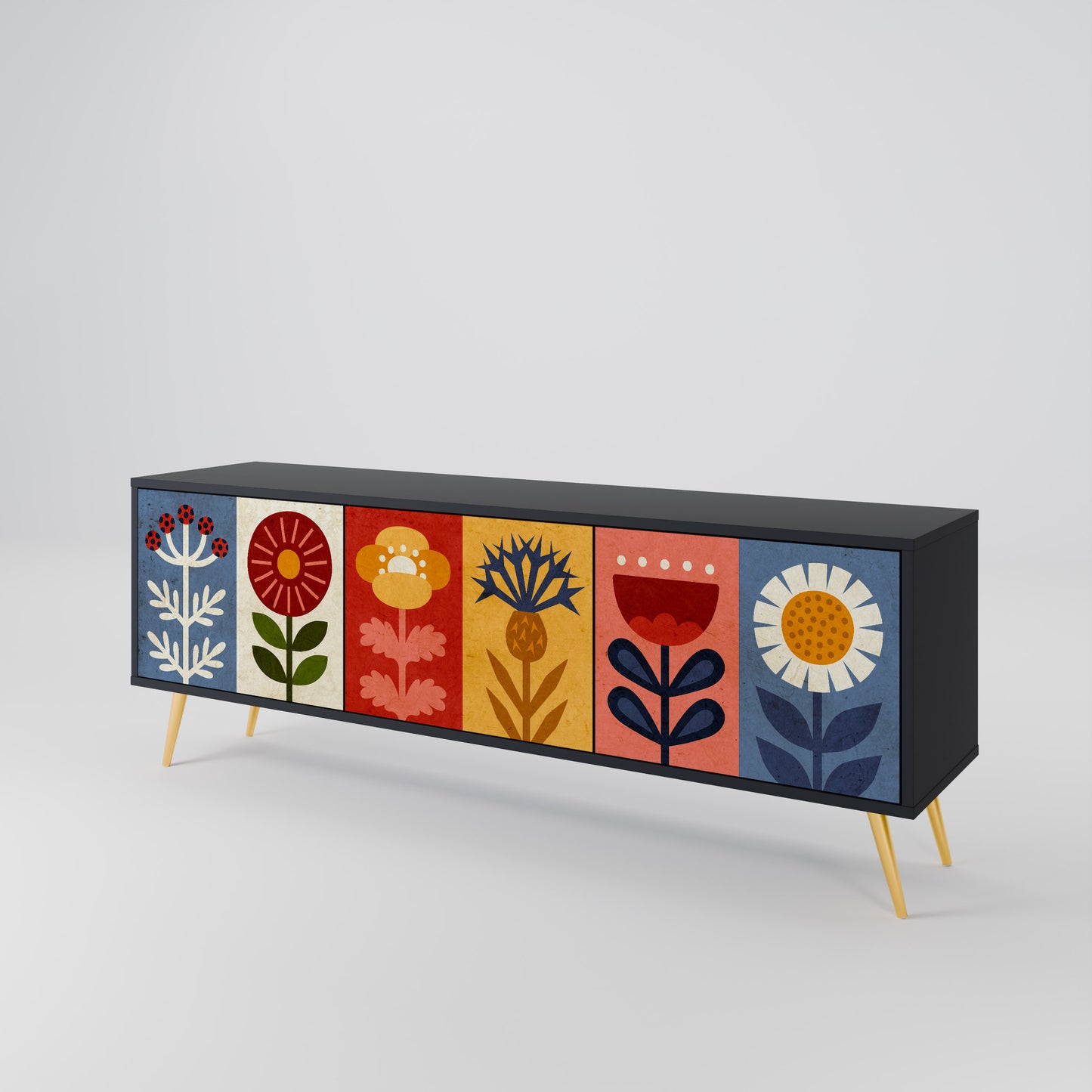 SCANDIC FLOWERET Móvel de TV de 3 Portas