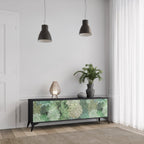 SUCCULENT CLUSTER 3-Door TV Stand in Black Finish