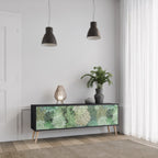 SUCCULENT CLUSTER 3-Door TV Stand in Black Finish