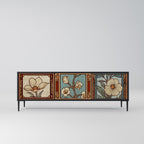 TIMELESS FLORA 3-Door TV Stand in Black Finish