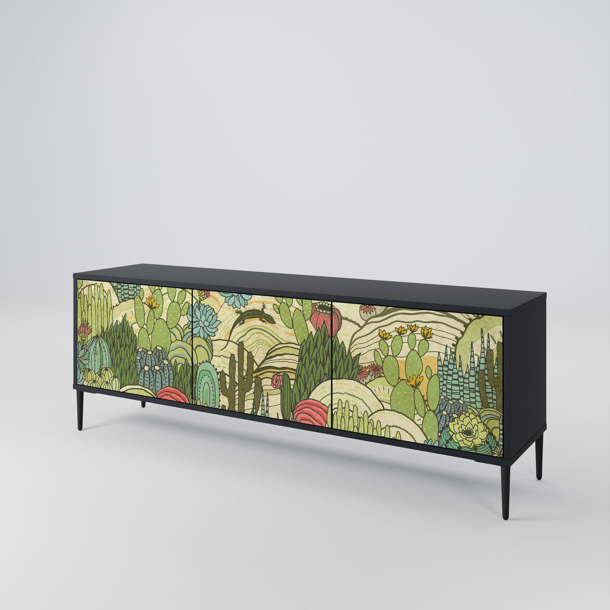 SUCCULENTS KALEIDOSCOPE 3-Door TV Cabinet