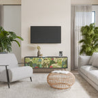 SUCCULENTS KALEIDOSCOPE 3-Door TV Stand in Black Finish