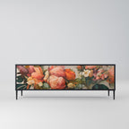 STYLISH BEAUTY 3-Door TV Stand in Black Finish