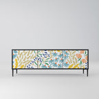 HELLO SPRING 3-Door TV Stand in Black Finish