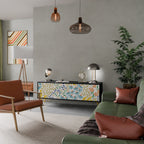 HELLO SPRING 3-Door TV Stand in Black Finish