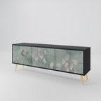 NIGHT LADY 3-Door TV Stand in Black Finish