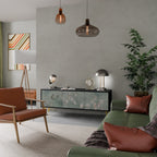 NIGHT LADY 3-Door TV Stand in Black Finish