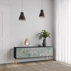 NIGHT LADY 3-Door TV Stand in Black Finish