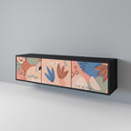 PASTEL DESTINY 3-Door TV Stand in Black Finish