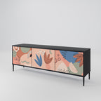 PASTEL DESTINY 3-Door TV Stand in Black Finish