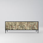 HERBAL GRACE 3-Door TV Stand in Black Finish