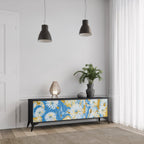 DAISY LUXE 3-Door TV Stand in Black Finish