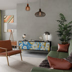 DAISY LUXE 3-Door TV Stand in Black Finish