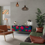 SPRING THOUGHTS 3-Door TV Stand in Black Finish