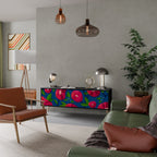 SPRING THOUGHTS 3-Door TV Stand in Black Finish