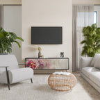 PEONY WHISPER 3-Door TV Stand in Black Finish